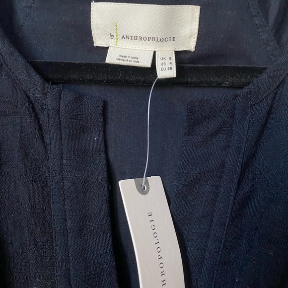 Women Navy Dress with Tan/Crème Embroidery pattern - Picture 3 of 3